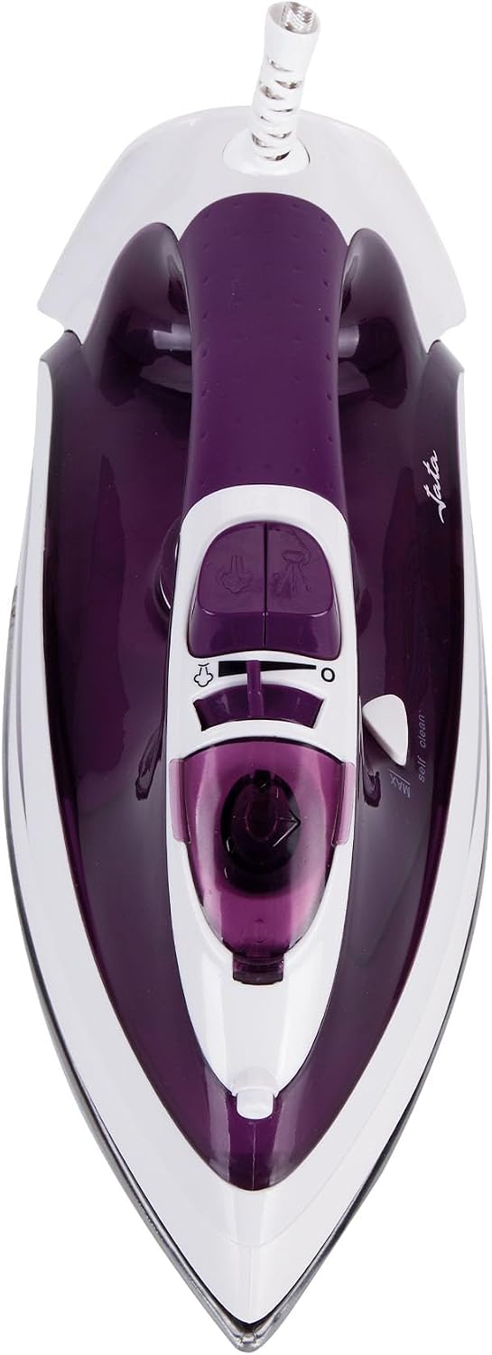 JATA PL225 - Plancha de Vapor Ropa 2200W con Golpe de Vapor 160 g, Vapor Vertical, Suela Acero Inoxidable, Sistema Antigoteo y Antical, Autolimpieza