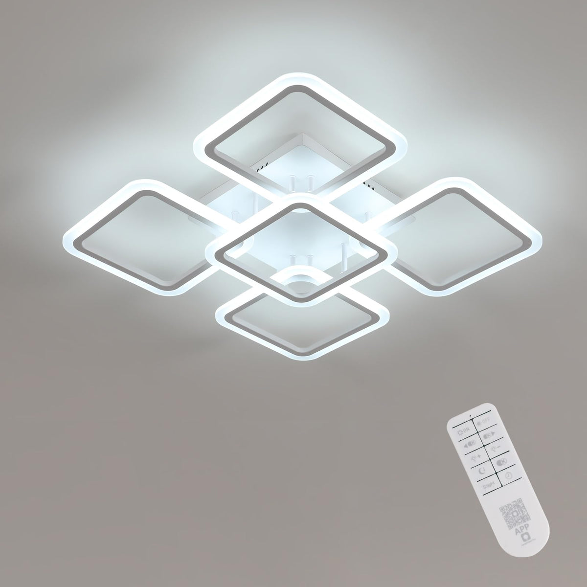 Riserva Plafon Techo LED Regulable 48W, Forma de Corazón, 3000K-6500K, Oro