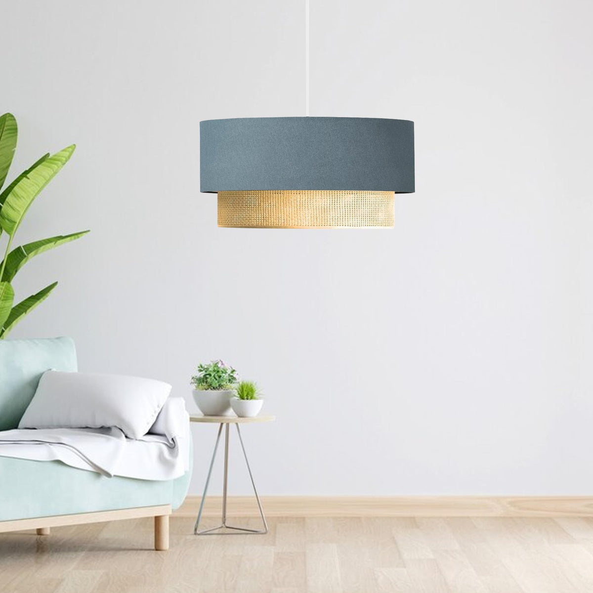 lux.pro Lámpara Colgante Lámpara de Techo Luminaria de Suspensión para Pasillo Restaurante 1xE27 20 W Plástico Tela 70 x Ø 30 cm Beige/Amarillo