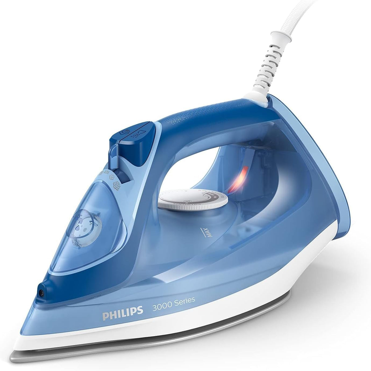Philips 3000 Plancha de Vapor, Potencia de 2400W, depósito 300 ml, Azul