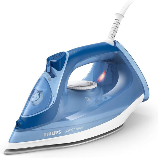 Philips 3000 Plancha de Vapor, Potencia de 2400W, depósito 300 ml, Azul