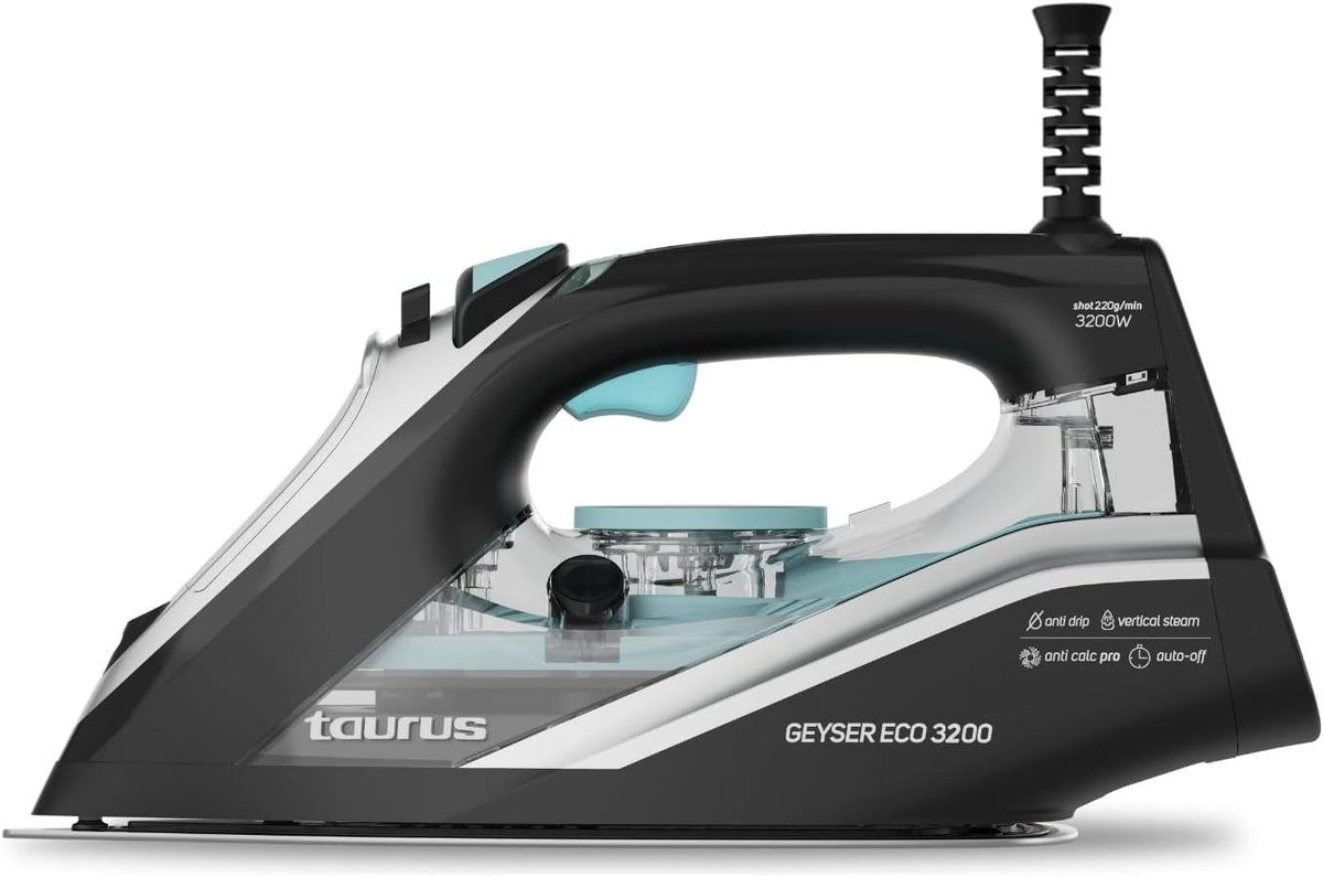 Taurus - Plancha de Vapor 3200W, Golpe Vapor 220g, Antical, Suela X-Slide