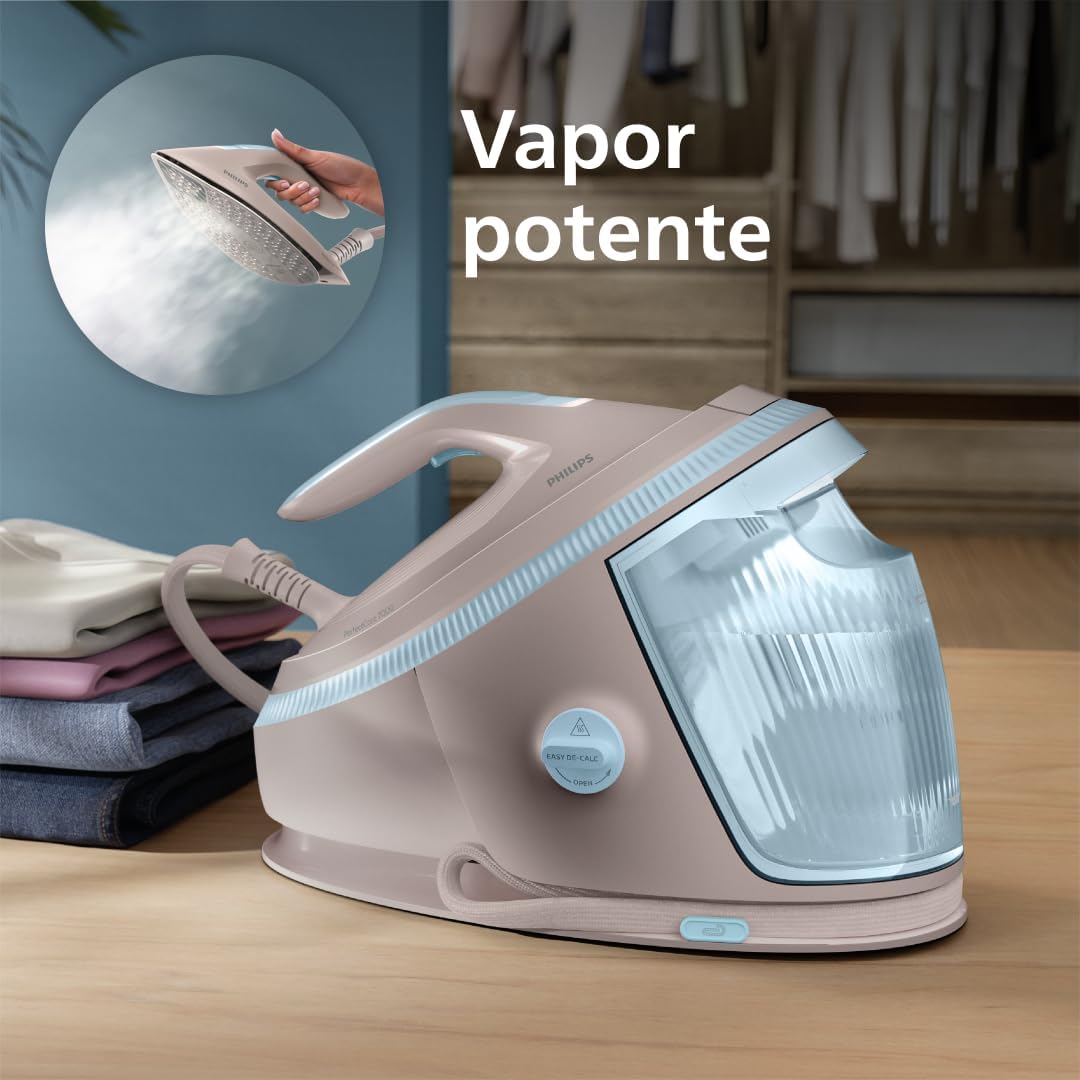 Philips 7000 Centro de Planchado OptimalTEMP, 8,5 bares, 1,5L, Beige