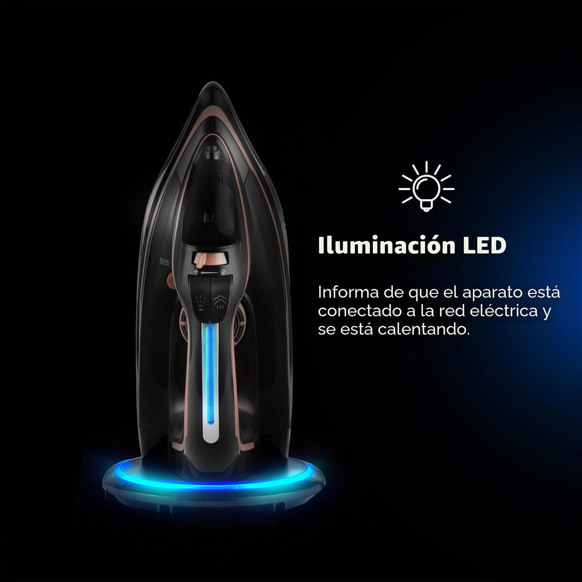LEHMANN LGOIR-2632 Plancha de Vapor Inalámbrica 3000W, Plancha Ropa con Suela Cerámica, Base de Carga, Depósito 320 ml, Sistema Antigoteo, Función de Limpieza Fácil, Apta para Planchado Vertical