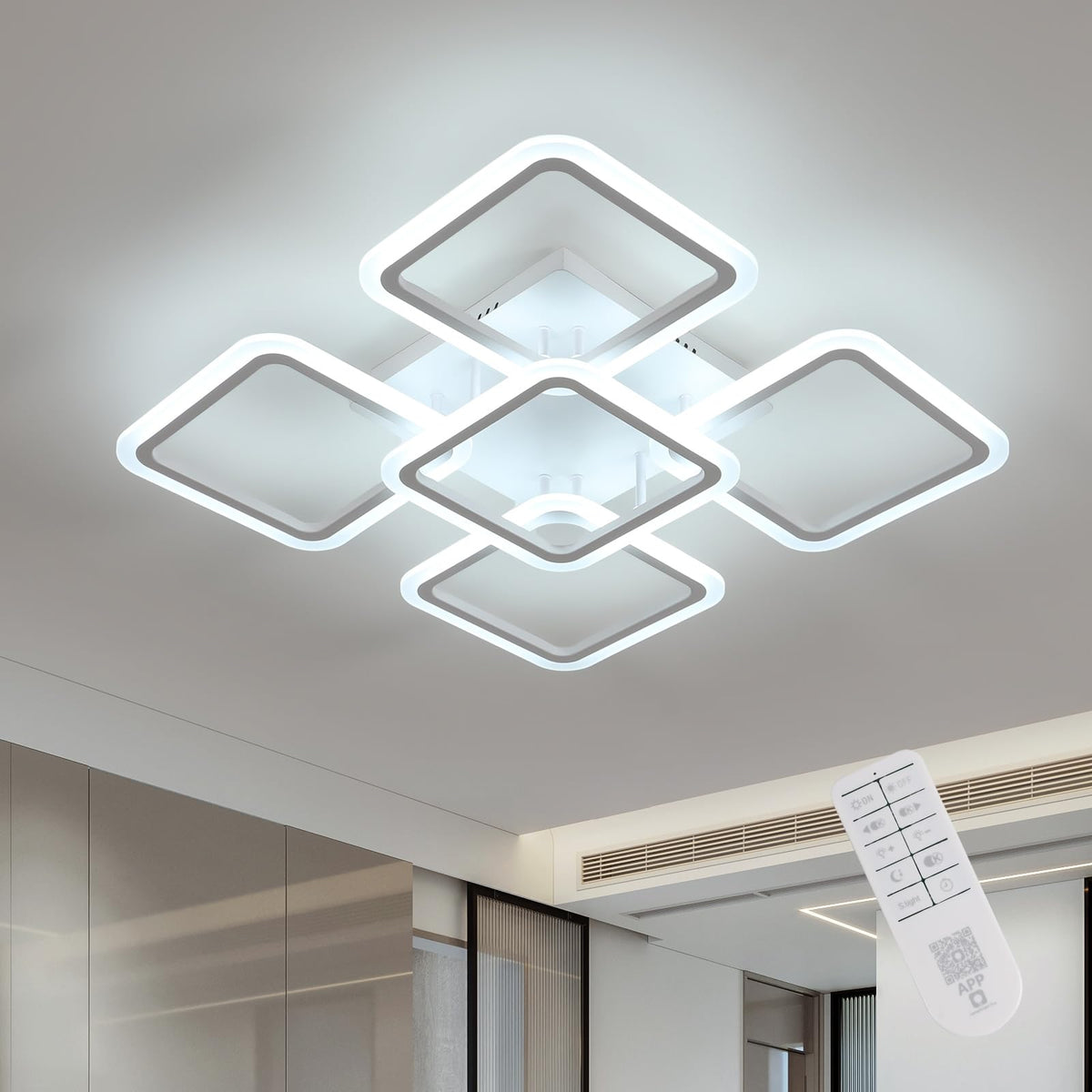 Riserva Plafon Techo LED Regulable 48W, Forma de Corazón, 3000K-6500K, Oro