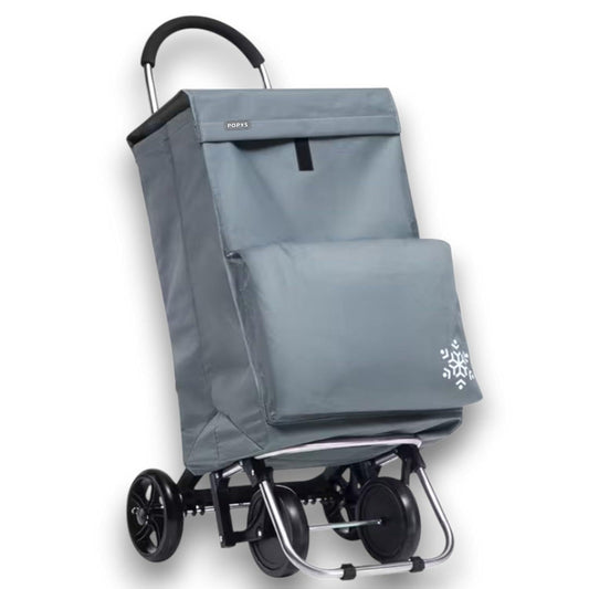 Carro de la Compra de 50L con Compartimento Refrigerante | Carrito Compra de 4 y 2 Ruedas Ideal para Supermercado (Requiere Montaje)