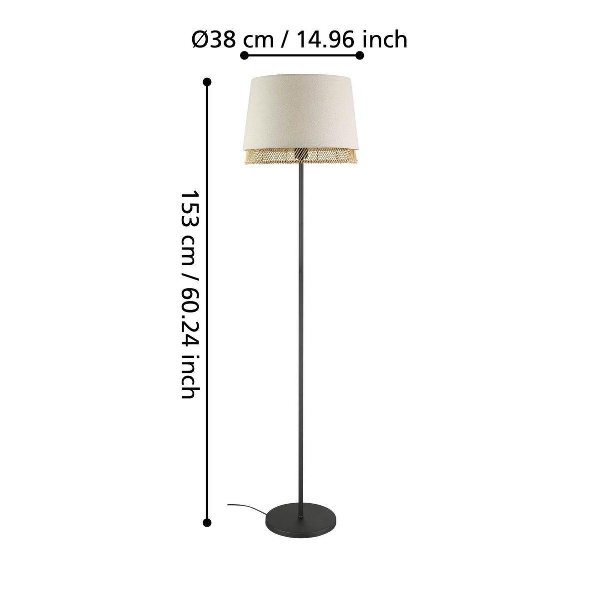 Eglo Tabley Lámpara de techo de estilo natural, adecuada para colocar