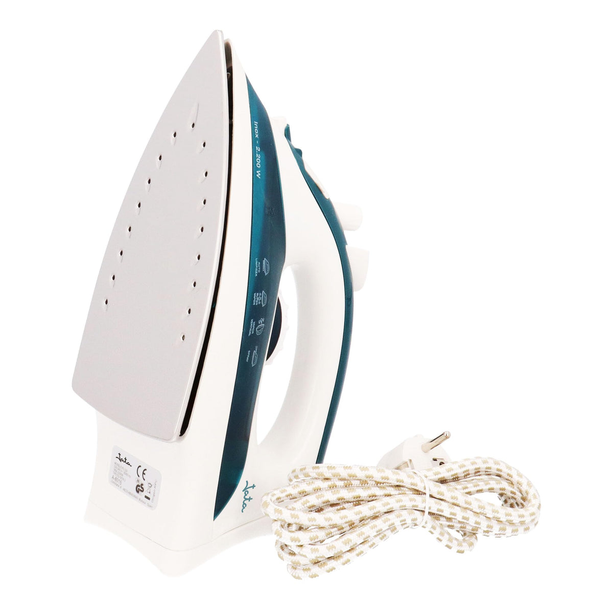 JATA PL225 - Plancha de Vapor Ropa 2200W con Golpe de Vapor 160 g, Vapor Vertical, Suela Acero Inoxidable, Sistema Antigoteo y Antical, Autolimpieza