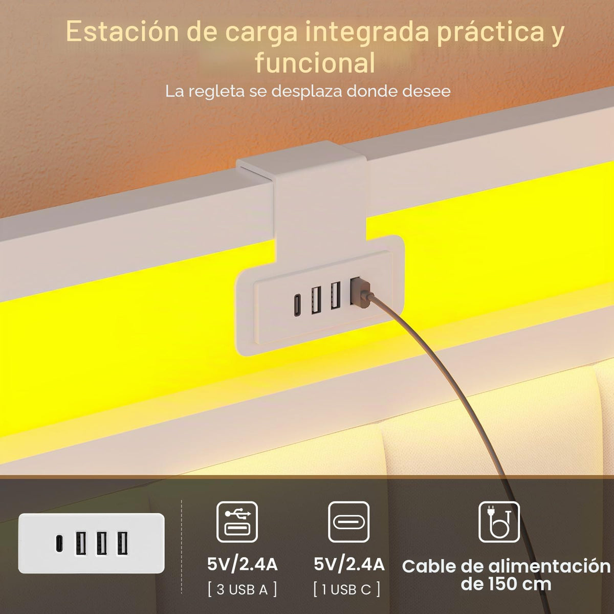 DICTAC Cama Tapizada Sofá Cama 90 x 190 cm con iluminación LED y Toma USB,Camas Juvenil con 2 cajones de Almacenamiento, Estructura de Cama de 90x190 con somier de láminas de Metal, Gris Oscuro