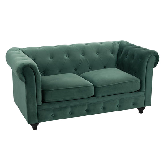 Sofá Chesterfield 3 Plazas | Terciopelo Verde Vintage