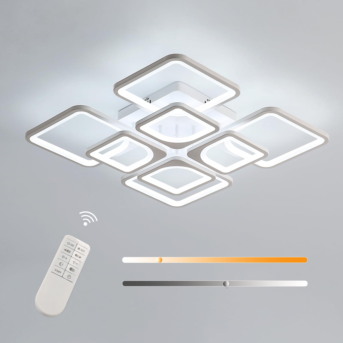 Riserva Plafon Techo LED Regulable 48W, Forma de Corazón, 3000K-6500K, Oro