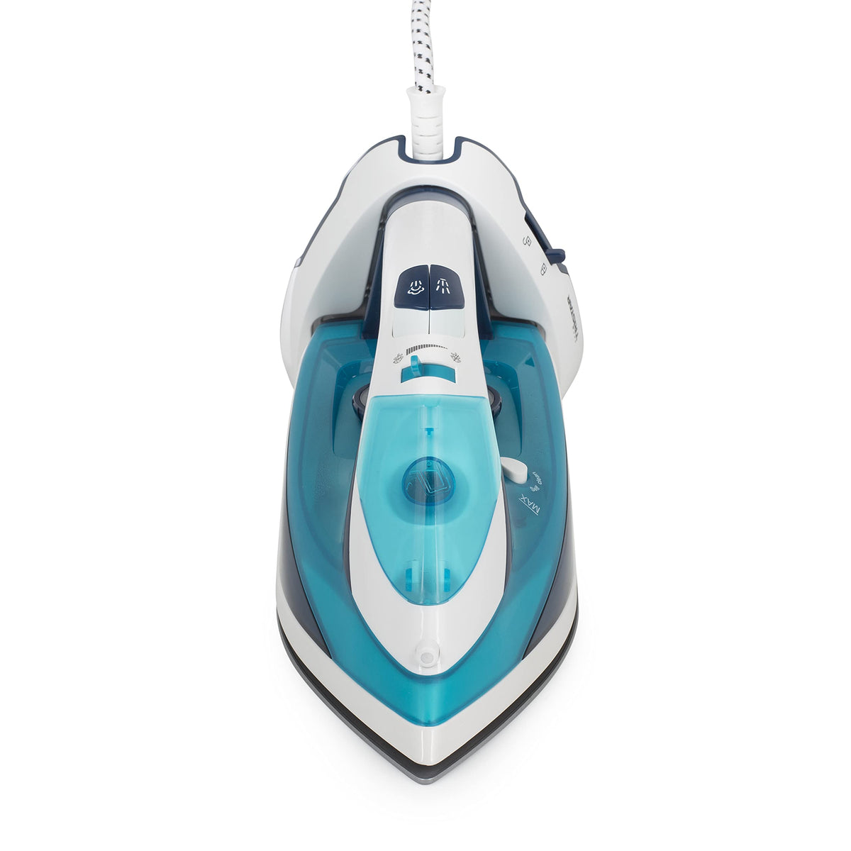 Tristar Plancha de Vapor, 2000 W, Suela de Cerámica, Ajustable, Vertical, Golpe hasta 70 g/min, Función de Autolimpieza, Depósito de Agua de 210 ml, Cable de 1,9 m, ST-8300, Azul