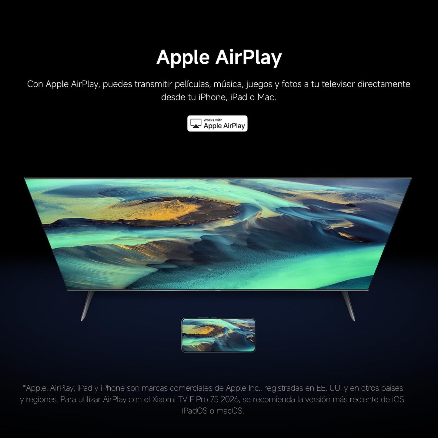 XIAOMI TV F Pro 75, 75 Pulgadas (190 cm), 4K UHD QLED, Smart TV, Fire OS8, Control por Voz Alexa, HDR10+, Modo Game Boost 120Hz, MEMC, Compatible con Apple AirPlay