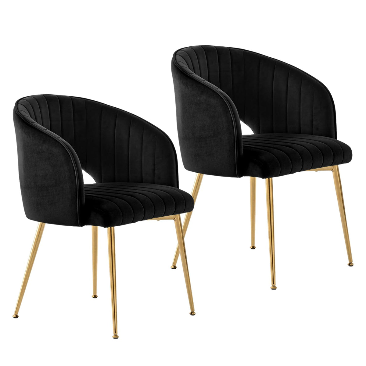 Juego de 6 sillas de comedor de terciopelo, sillas tapizadas con reposabrazos, patas doradas, sillas de cocina, para salón, dormitorio, oficina (6, blanco crema)