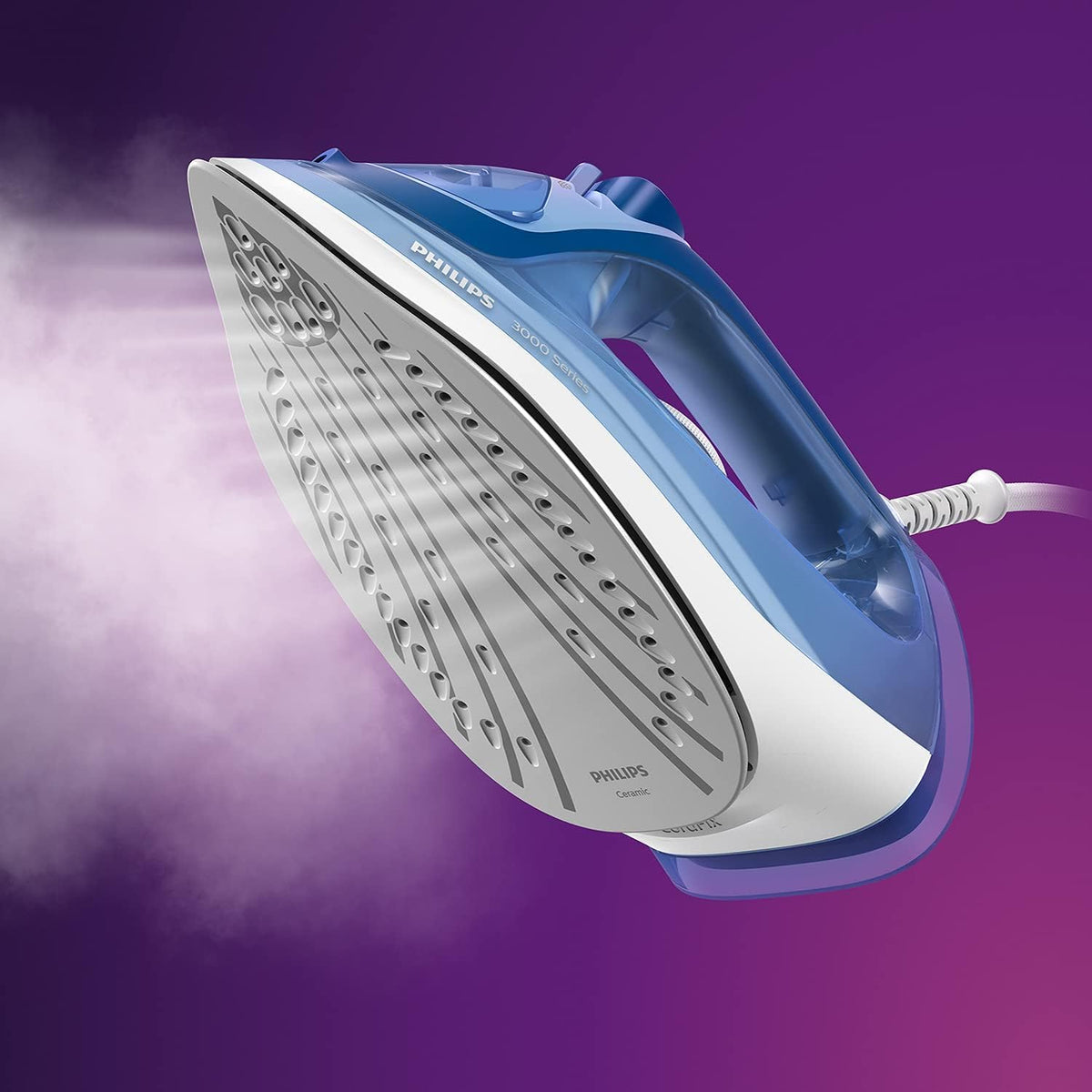 Philips 3000 Plancha de Vapor, Potencia de 2400W, depósito 300 ml, Azul