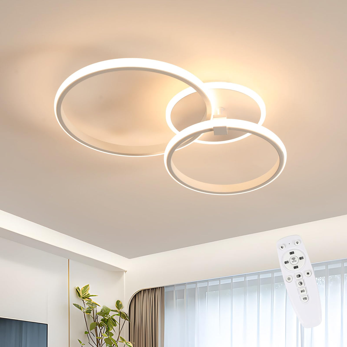 Riserva Plafon Techo LED Regulable 48W, Forma de Corazón, 3000K-6500K, Oro