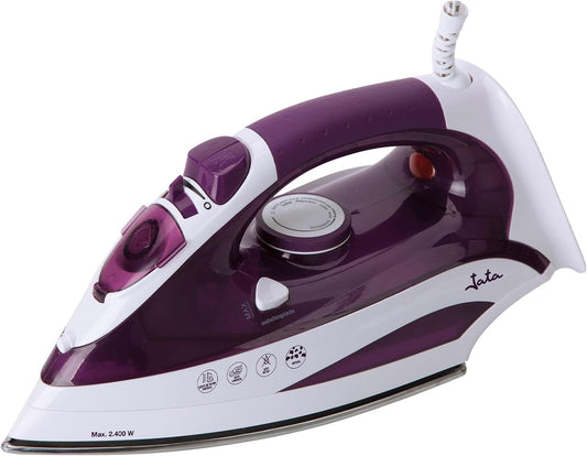 JATA PL225 - Plancha de Vapor Ropa 2200W con Golpe de Vapor 160 g, Vapor Vertical, Suela Acero Inoxidable, Sistema Antigoteo y Antical, Autolimpieza