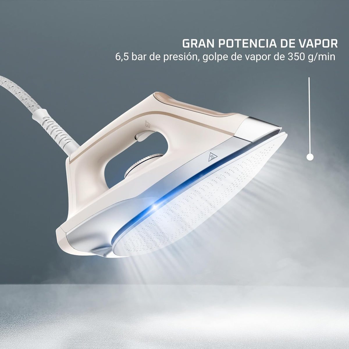Rowenta Turbosteam, Centro de planchado, Golpe vapor 350g/min, Negro/Azul