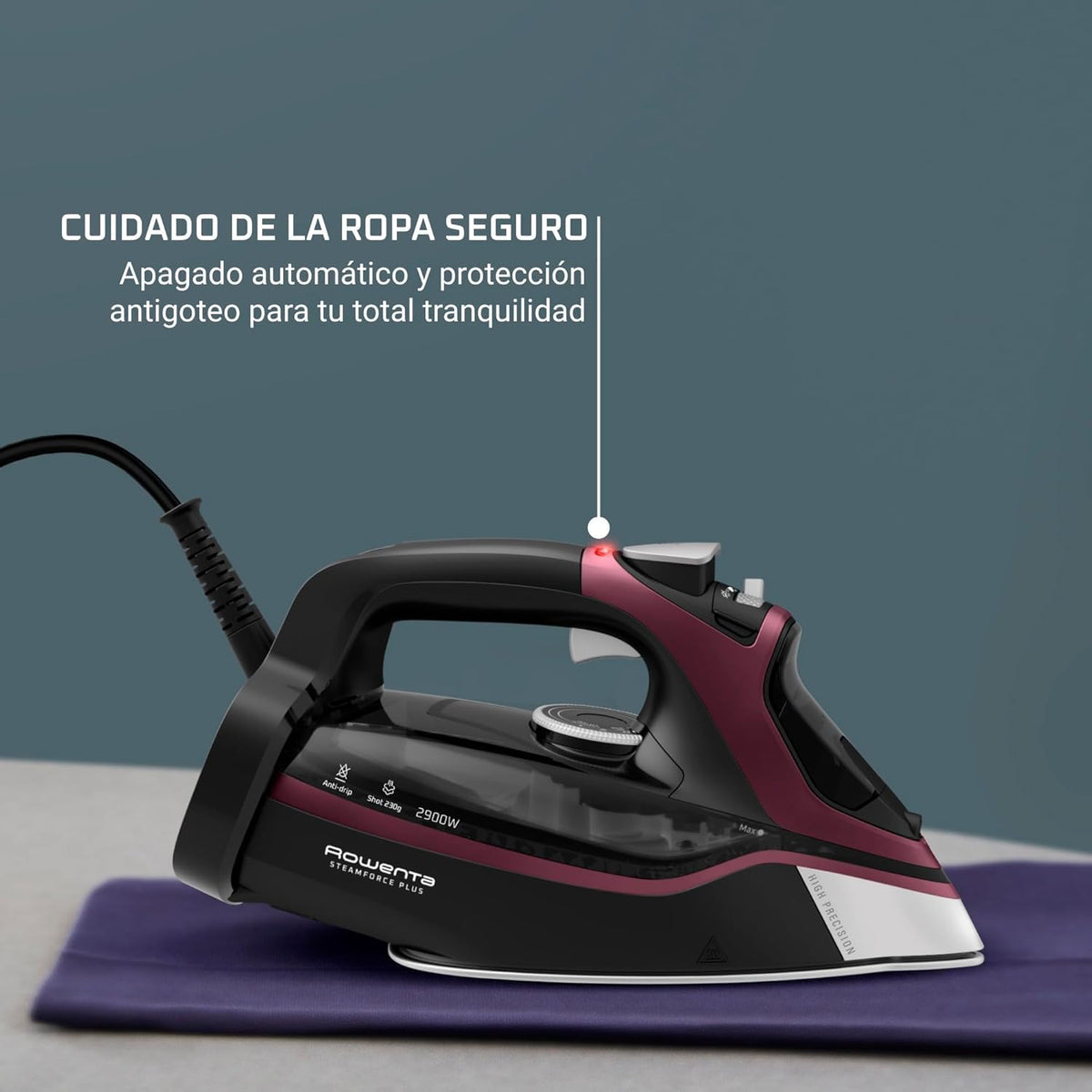 Rowenta Everlast Anticalc, Plancha de vapor, Golpe de vapor de 220 g/min
