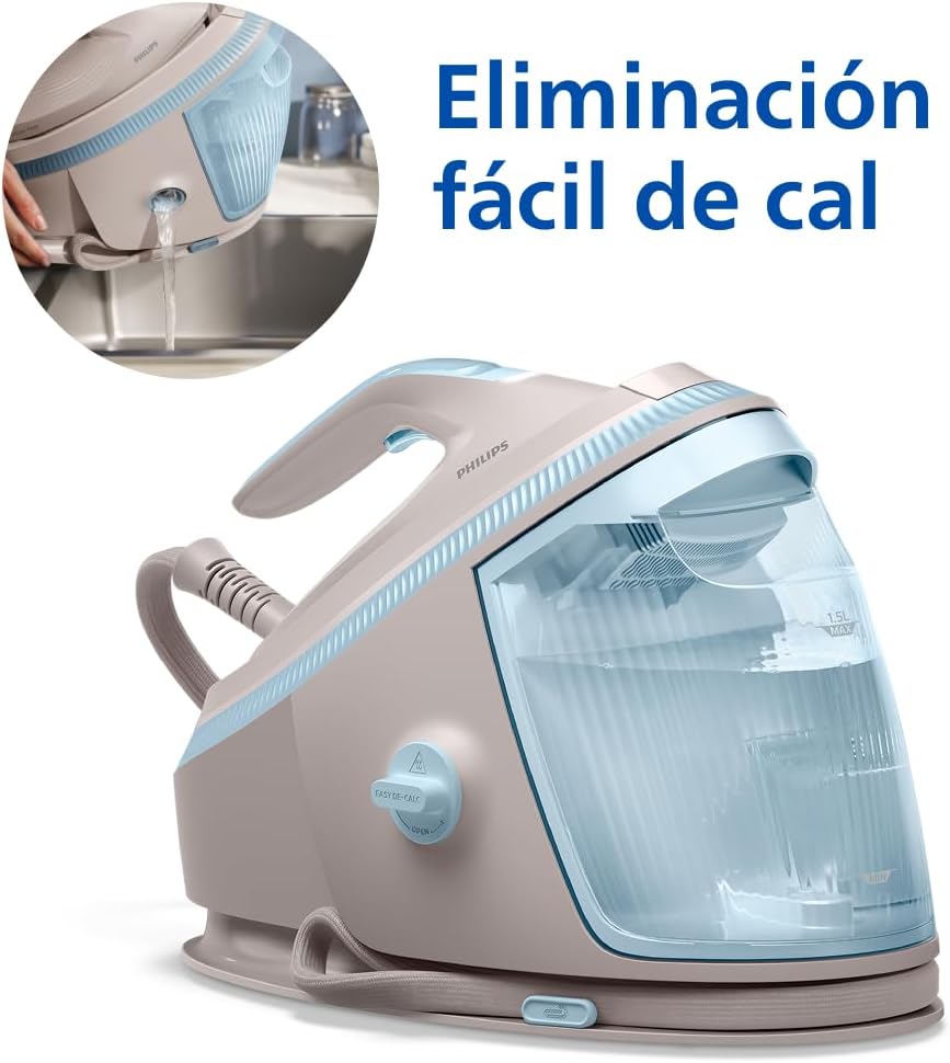 Philips 7000 Centro de Planchado OptimalTEMP, 8,5 bares, 1,5L, Beige