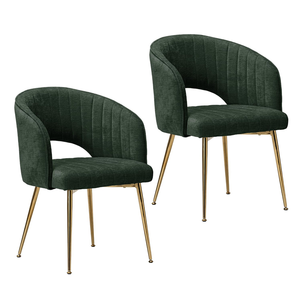Juego de 6 sillas de comedor de terciopelo, sillas tapizadas con reposabrazos, patas doradas, sillas de cocina, para salón, dormitorio, oficina (6, blanco crema)