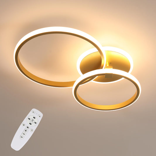 Riserva Plafon Techo LED Regulable 48W, Forma de Corazón, 3000K-6500K, Oro