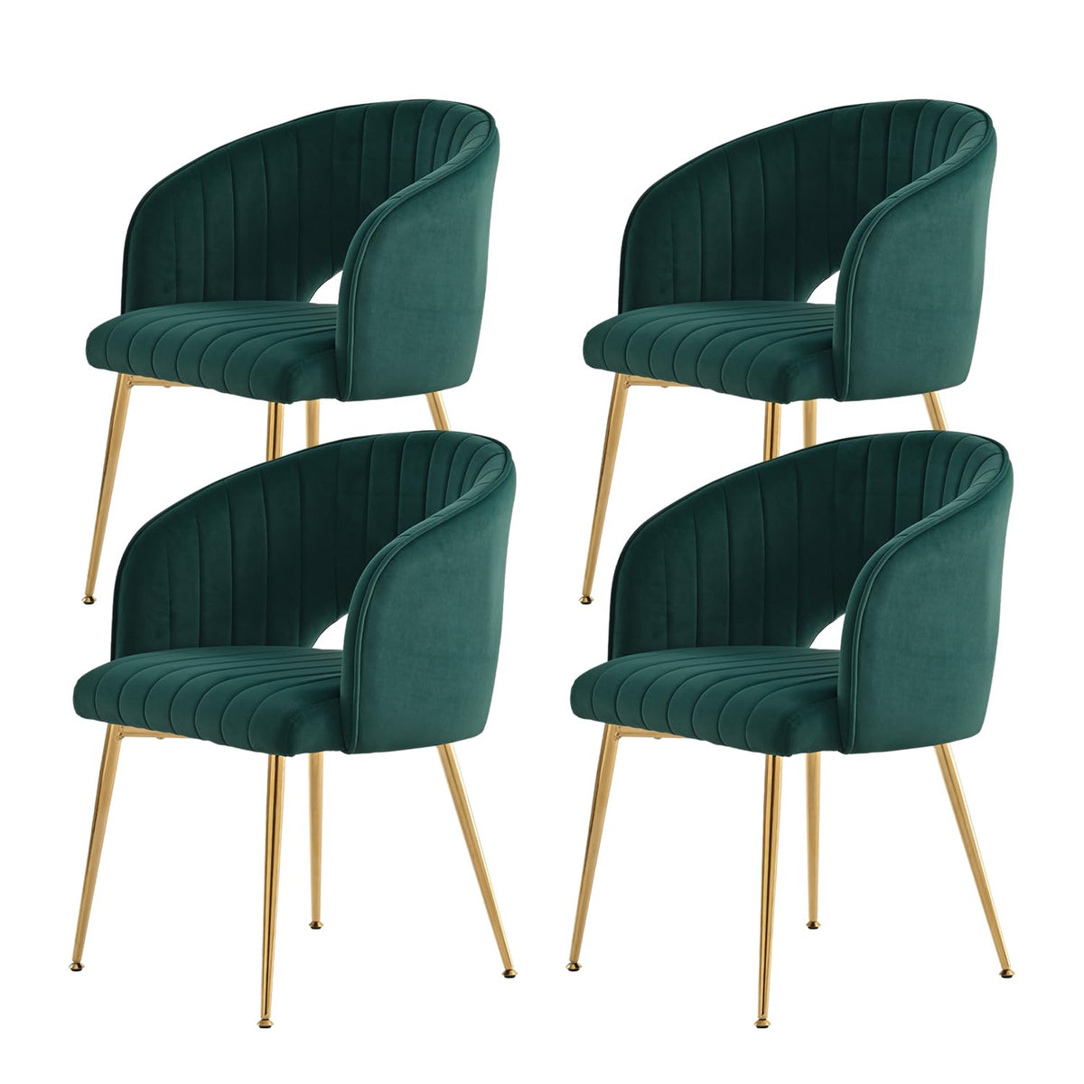Juego de 6 sillas de comedor de terciopelo, sillas tapizadas con reposabrazos, patas doradas, sillas de cocina, para salón, dormitorio, oficina (6, blanco crema)