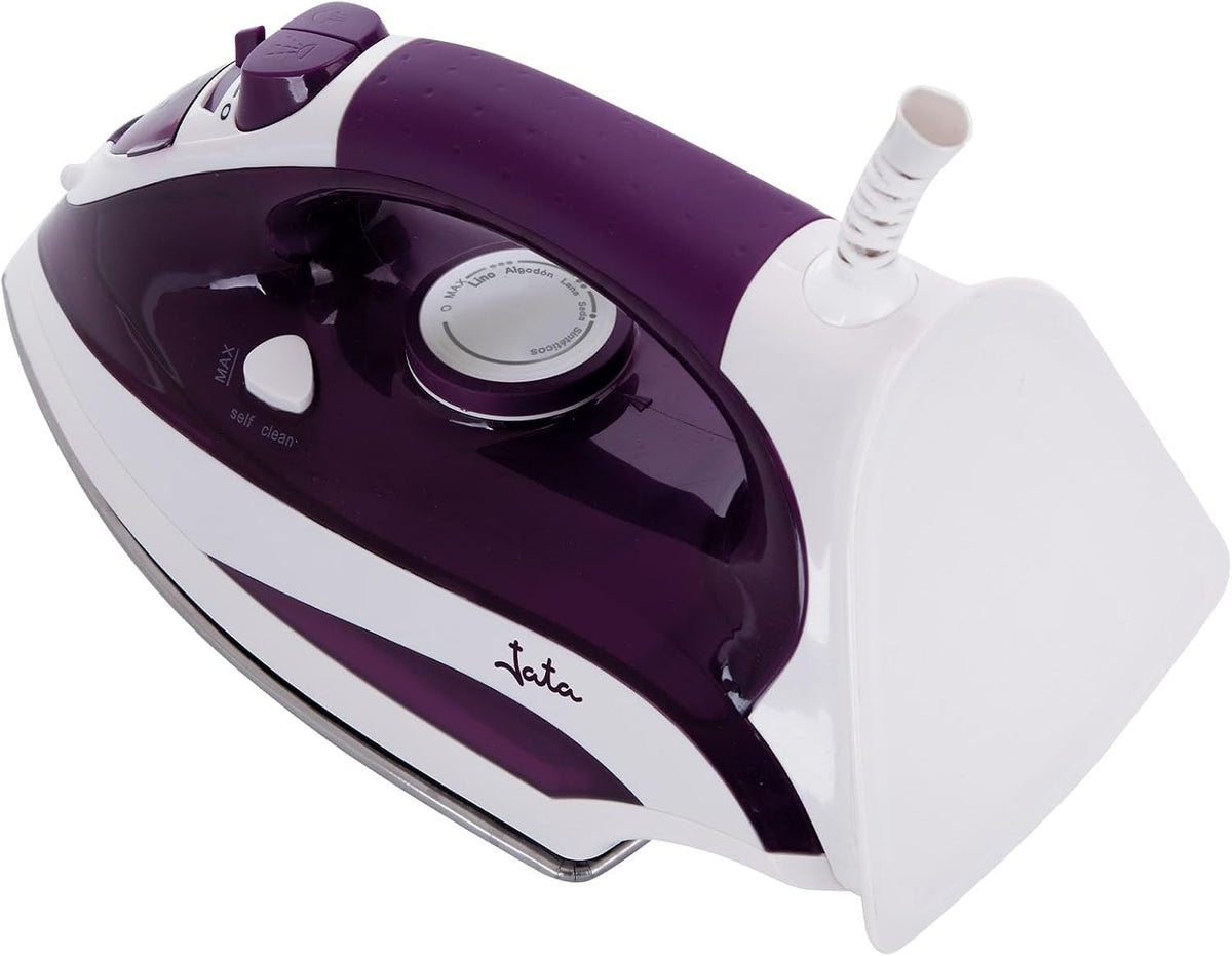 JATA PL225 - Plancha de Vapor Ropa 2200W con Golpe de Vapor 160 g, Vapor Vertical, Suela Acero Inoxidable, Sistema Antigoteo y Antical, Autolimpieza