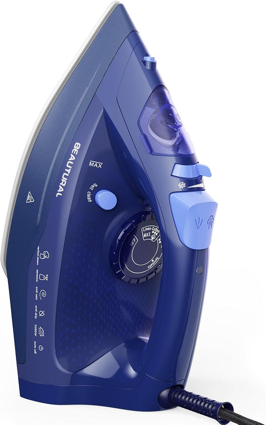BEAUTURAL Plancha Ropa a Vapor con Dial de Termostato de Precisión, 2600W