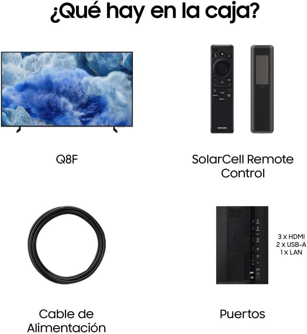 Samsung TV 65 Pulgadas QLED Q8F 4K Smart TV con Vision AI, 100% Volumen de Color con Quantum Dot, el auténtico Quantum Dot y Motion Xcelerator
