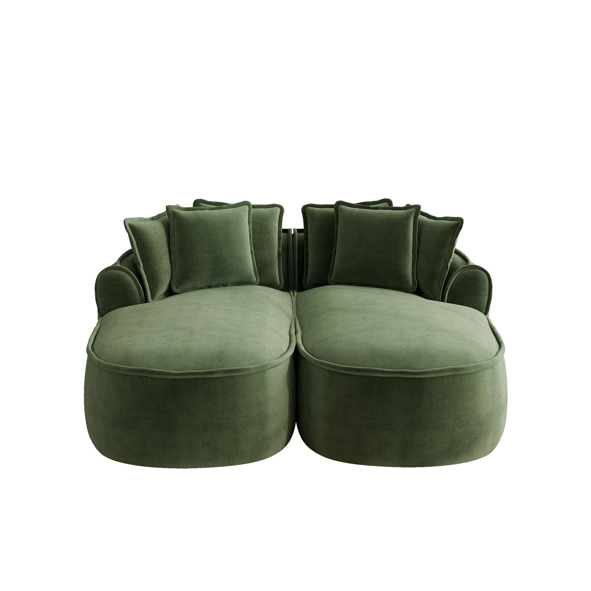 Sofá modular en forma de L sin marco, cómodo sofá de chenilla nube con asiento profundo, chaise longue moderno, extra grande, cojín ideal para salón, color verde