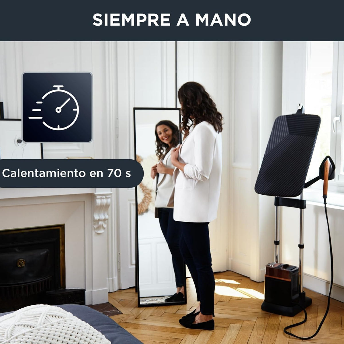 Rowenta Origin Home, Cepillo de vapor vertical, Potencia de 2000 W