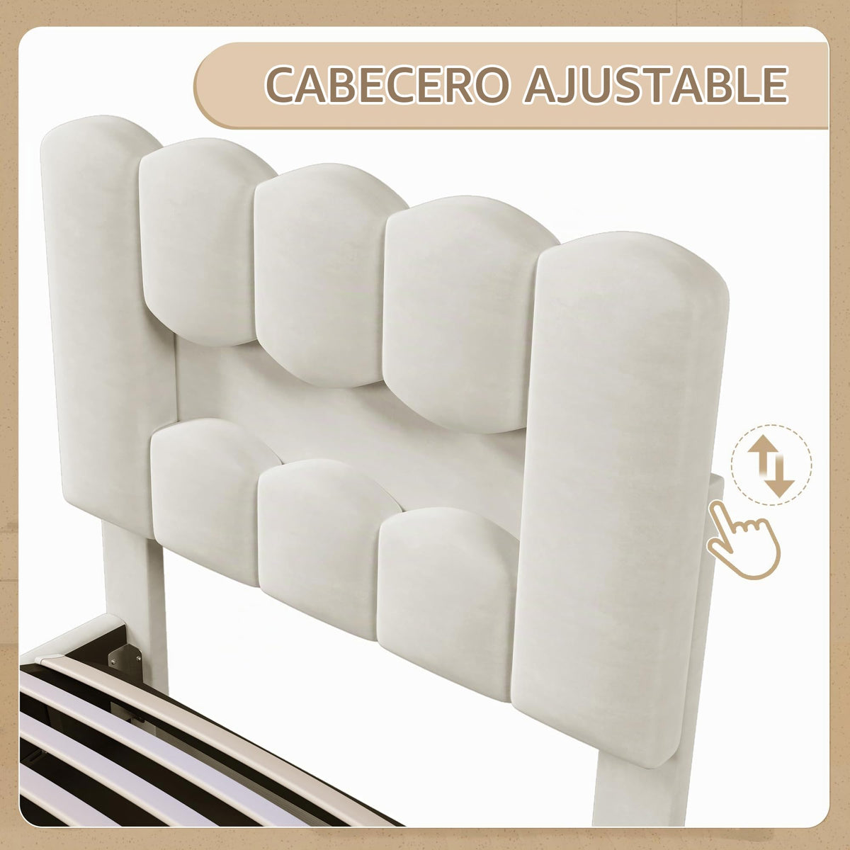 Kebnor Cama tapizada con somier, luz ambiental con mando a distancia, diseño de princesa heredera, material PU, color rosa (sin colchón) (140 x 200 cm)