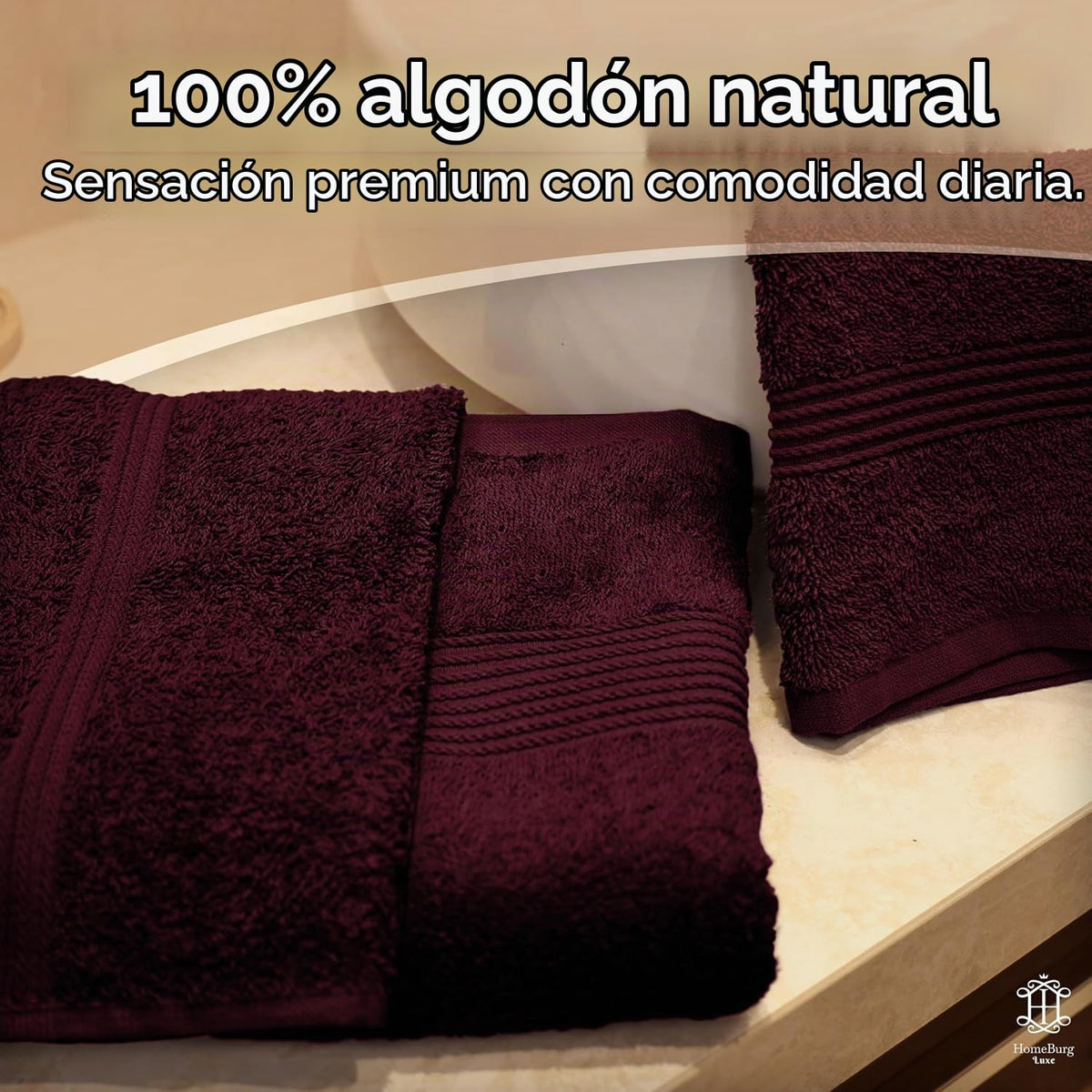 Luxe Set de Toallas 100% Algodón - 8 Piezas, 3 tamaños (30×30, 40×70 y 65×137 cm) - Suaves, absorbentes y de fácil Cuidado, Blanco