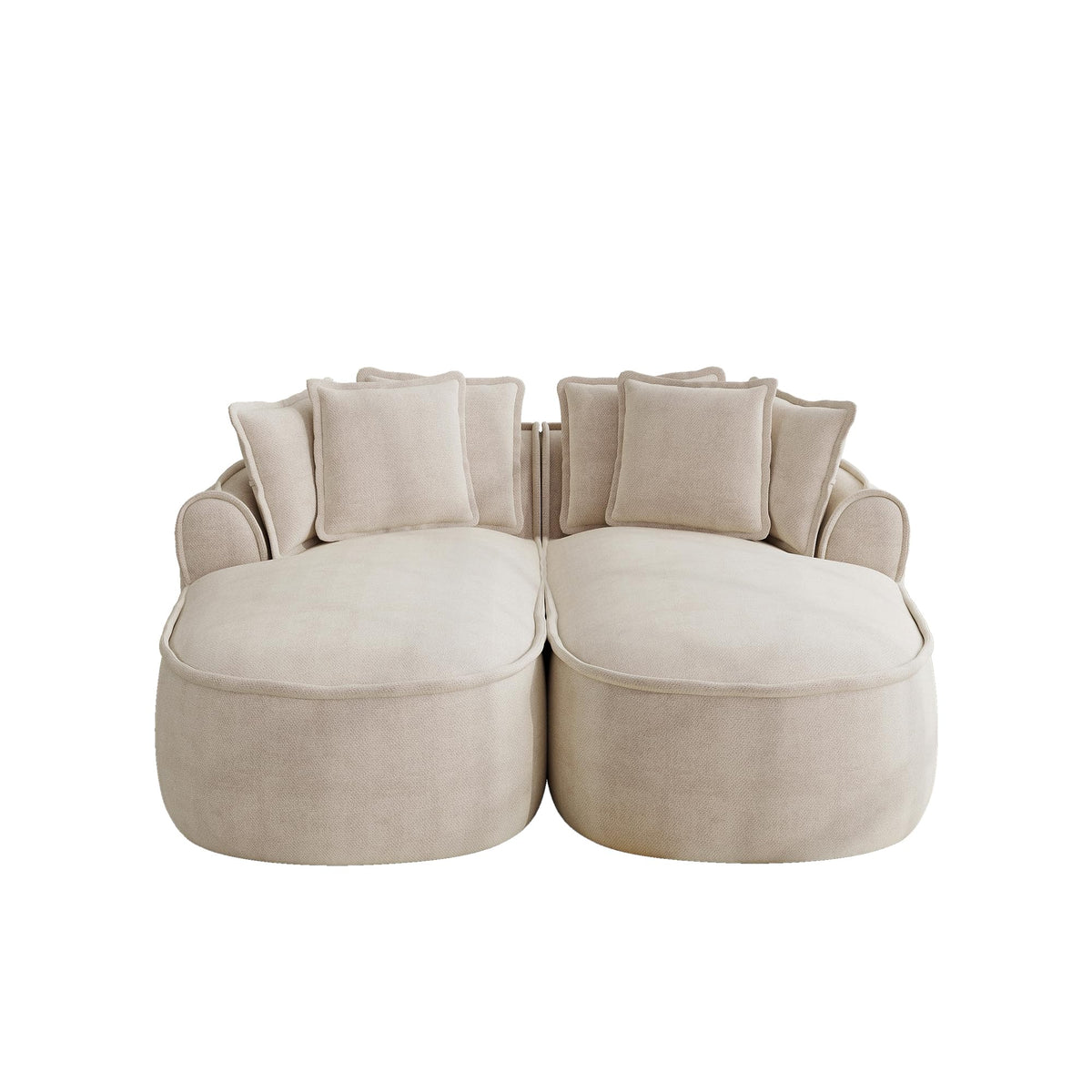 Sofá modular en forma de L sin marco, cómodo sofá de chenilla nube con asiento profundo, chaise longue moderno, extra grande, cojín ideal para salón, color verde