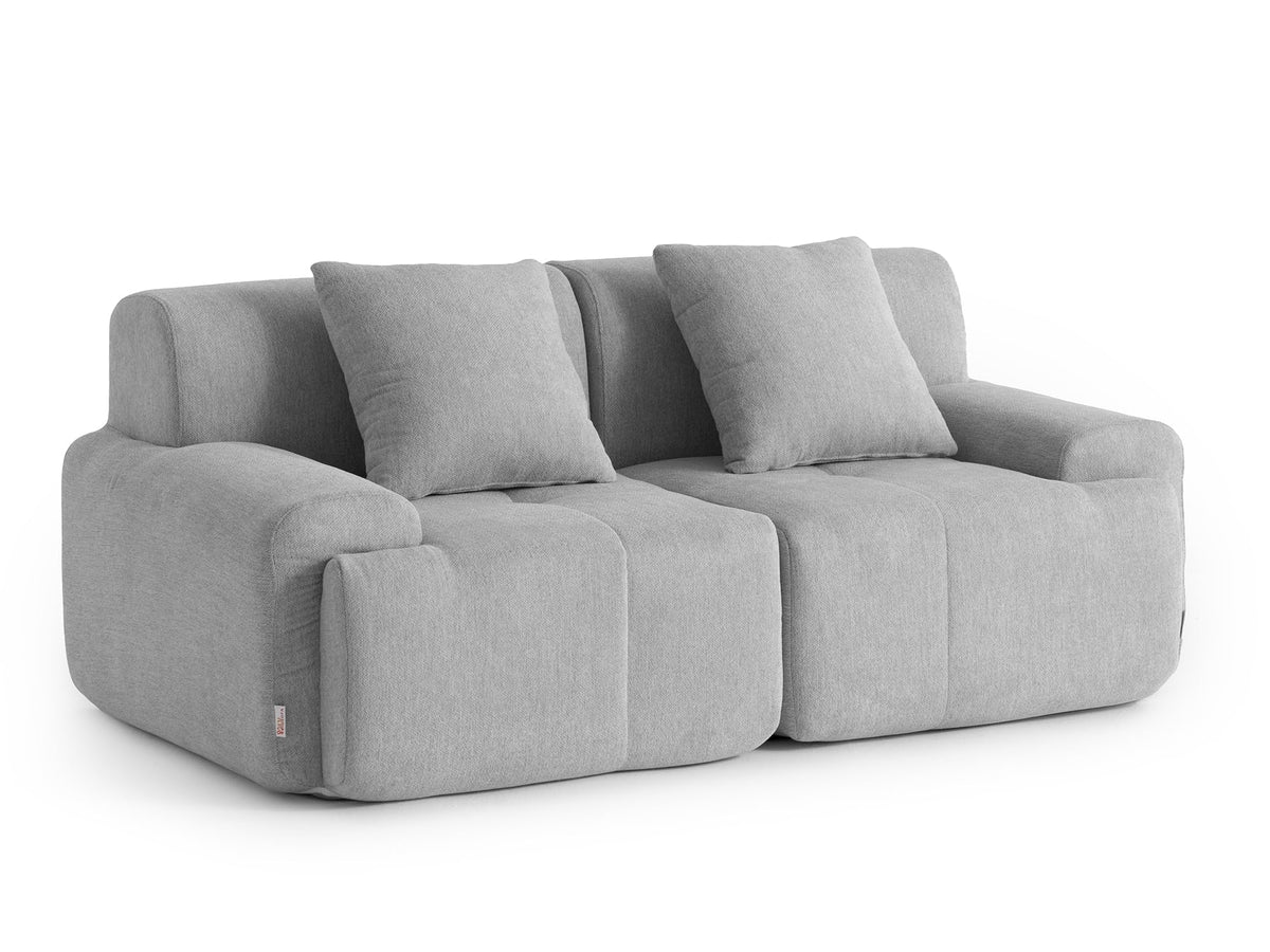 Sofá Modular 3 plazas con Chaise Longue, tapizado en Chenilla, Fundas de Cojines desenfundables (Gris Mineral, 3 plazas con Chaise Longue)