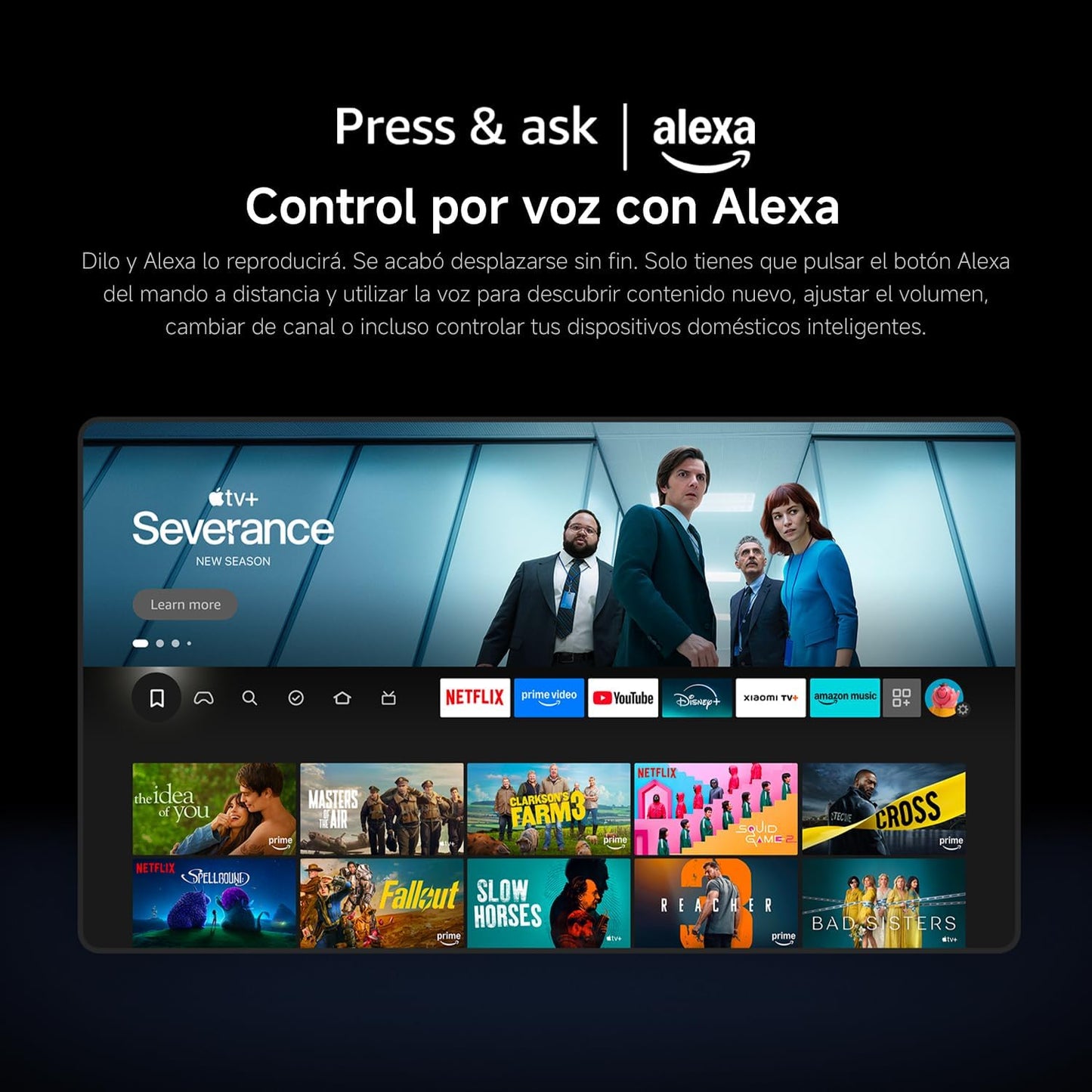 XIAOMI TV F 65, 65 Pulgadas (165 cm), 4K UHD, Smart TV, Fire OS8, Control por Voz Alexa, HDR10, MEMC, Modo Game Boost 120Hz, Compatible con Apple AirPlay