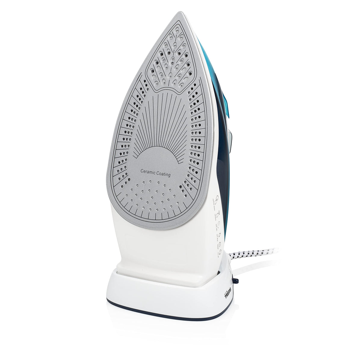 Tristar Plancha de Vapor, 2000 W, Suela de Cerámica, Ajustable, Vertical, Golpe hasta 70 g/min, Función de Autolimpieza, Depósito de Agua de 210 ml, Cable de 1,9 m, ST-8300, Azul