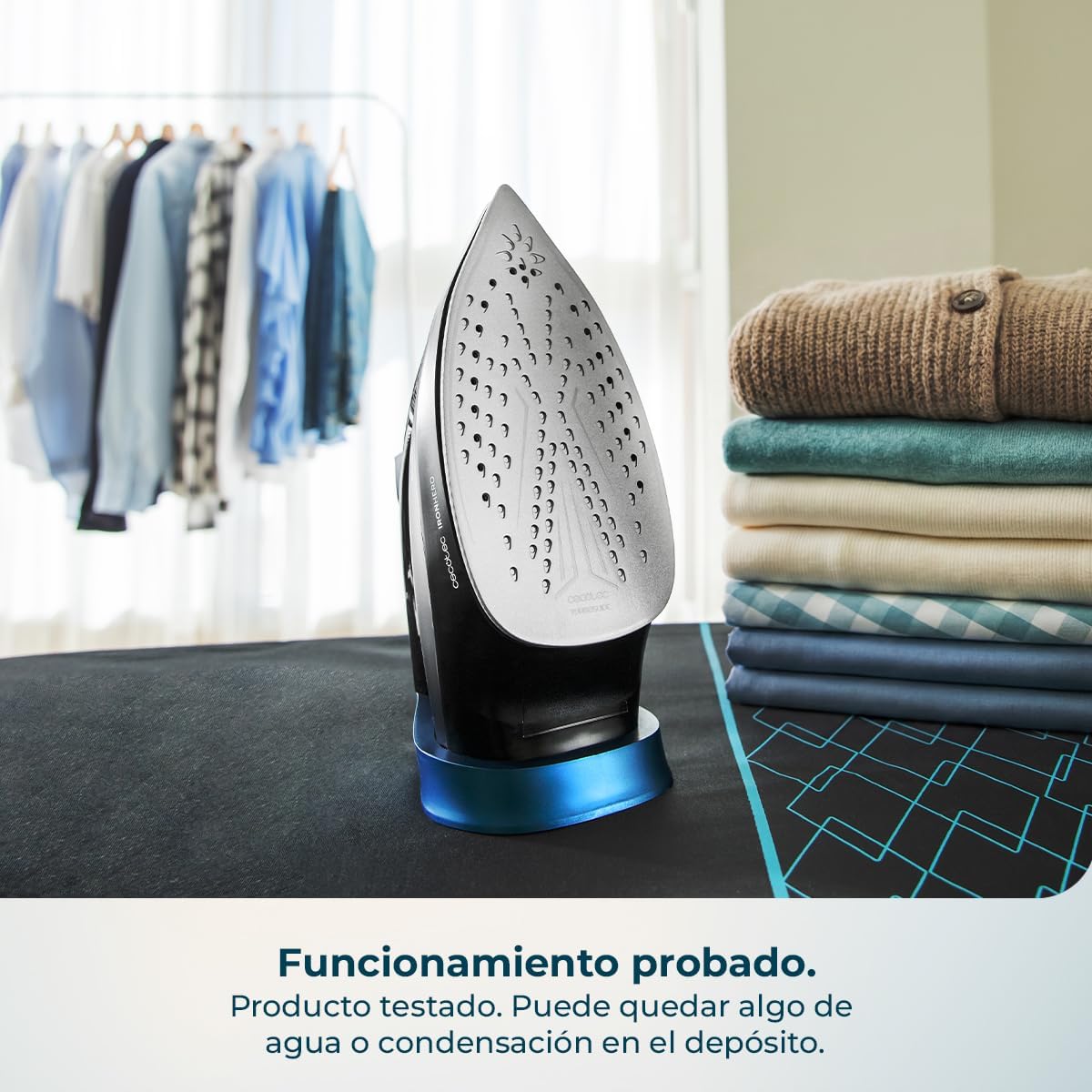 Cecotec Plancha de Ropa IronHero H-3000 Ceramic. Gran Potencia de 3000 W, Calentamiento Rápido, Suela Cerámica XXL, Elimina Arrugas Difíciles, Sistema Antical, Antigoteo y Apagado Automático