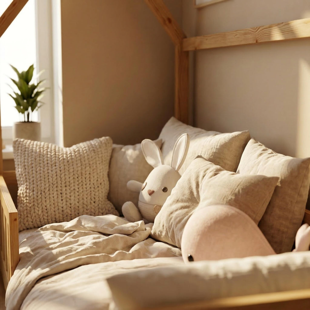 ecomi® Cama Infantil con Protección Anticaídas, Blanco, 80x160 cm