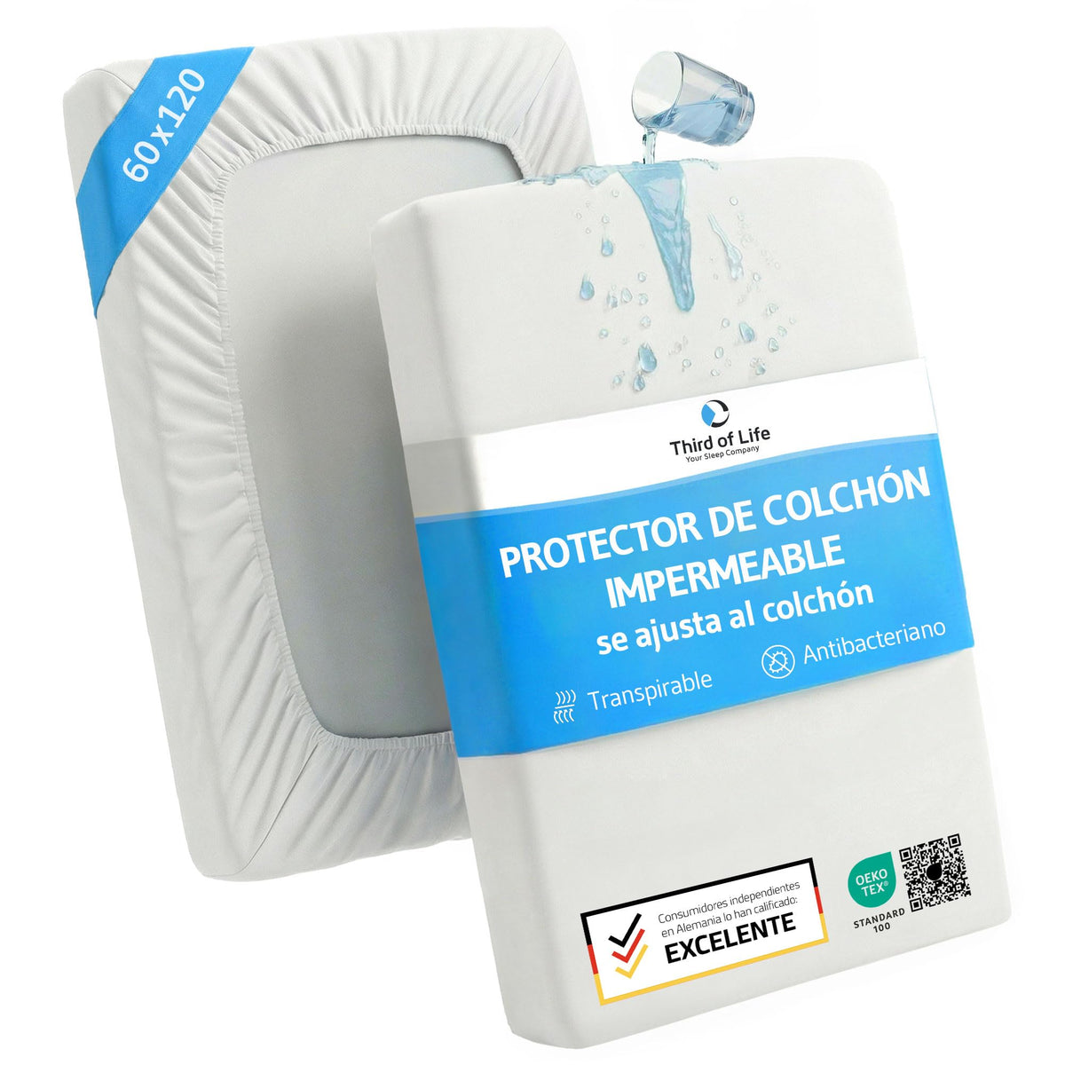 Protector de colchón 90x200 Impermeable y Transpirable, hipoalergénico
