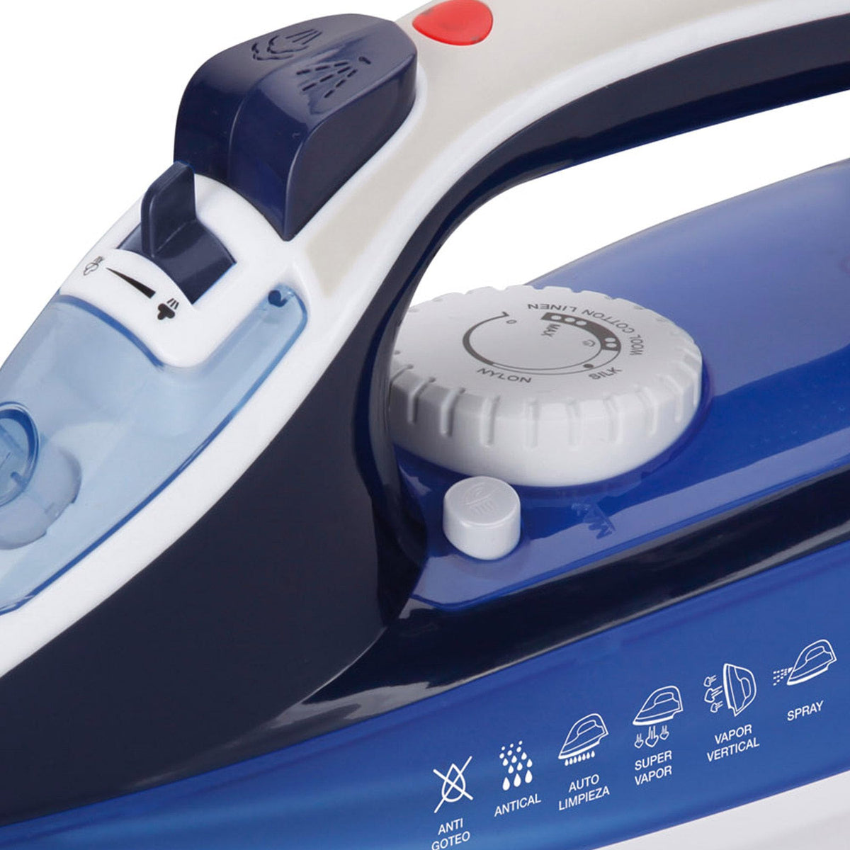 JATA PL225 - Plancha de Vapor Ropa 2200W con Golpe de Vapor 160 g, Vapor Vertical, Suela Acero Inoxidable, Sistema Antigoteo y Antical, Autolimpieza