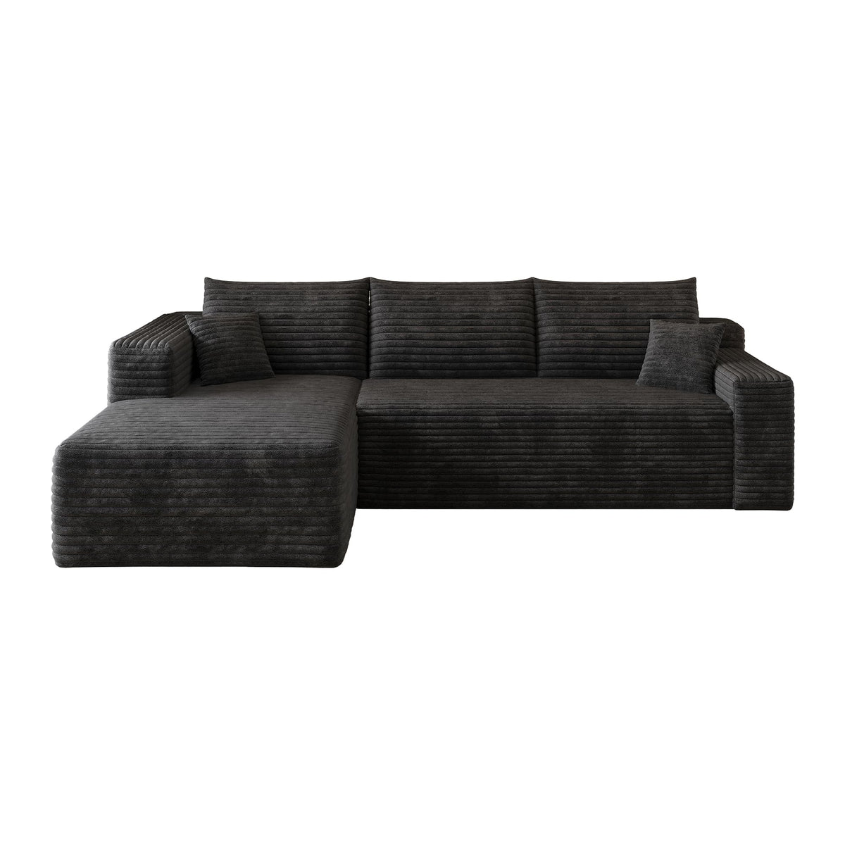 Sofá modular de 200 cm, sofá de 2 plazas con portabebidas y bolsillo de almacenamiento lateral, sofá comprimido de pana, sofá seccional para sala de estar y dormitorio