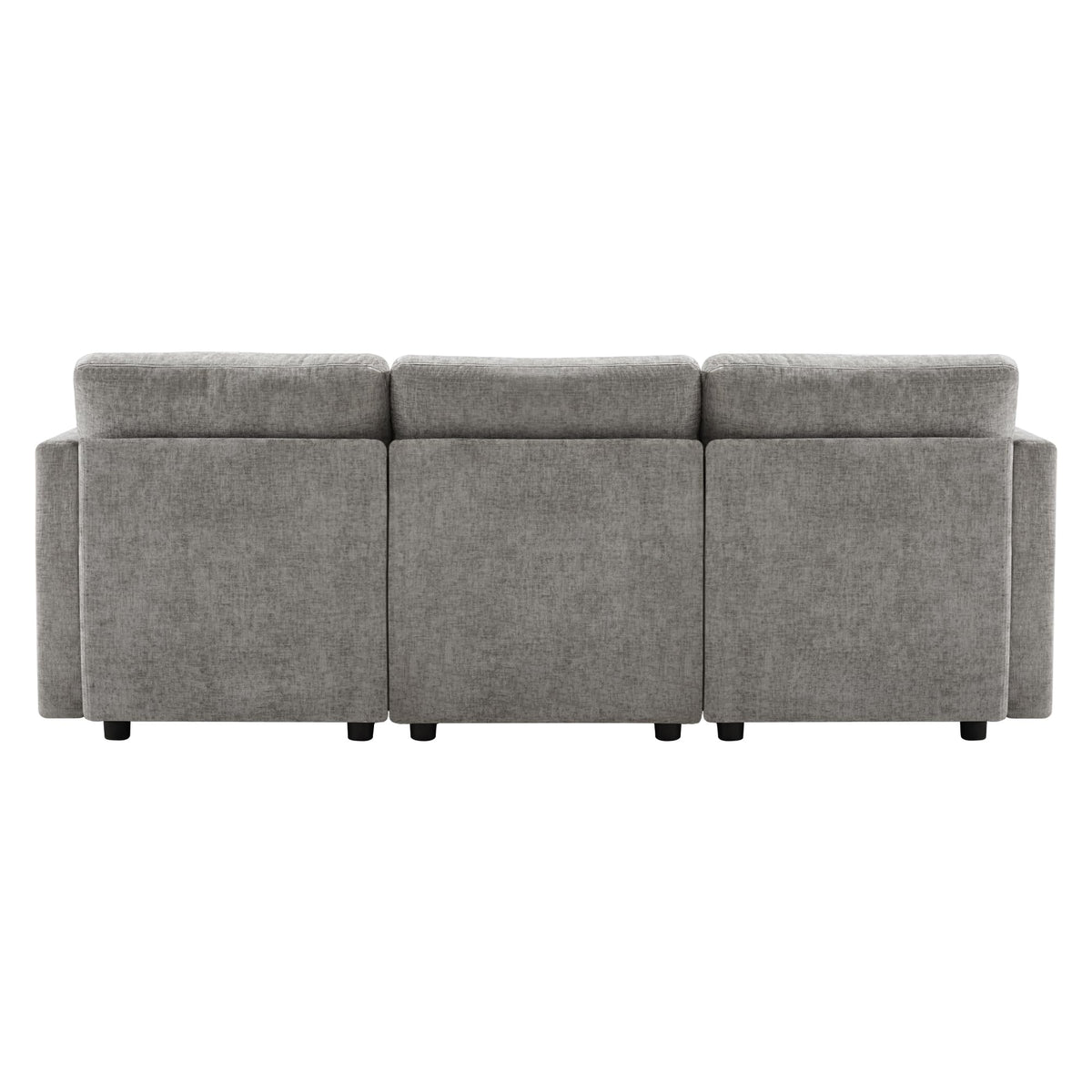 Sofá cama convertible de 3 plazas, sofá esquinero en forma de L con reposapiés, 4 almohadas, reposabrazos ajustables, cómoda tela de chenilla, adecuado para sala de estar, oficina, apartamento