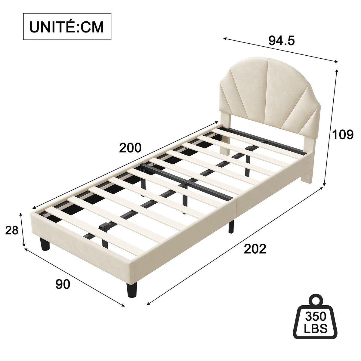 Cama Infantil tapizada 140 x 200 cm con LED, Cama tapizada para niños 140 x 200 con cabecera Ajustable Marco de Camas, Camas de Princesa para Niña en Forma de Corona con Somier(Rosa, 140 x 200)