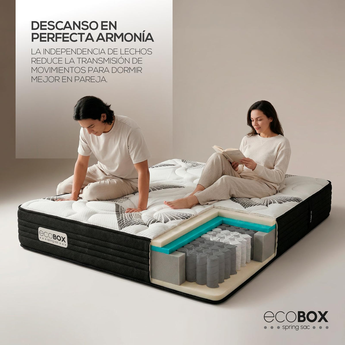 Duérmete Online - Colchón Viscoelástico Selene, Confort Óptimo, Soporte Ergonómico para la Espalda, Altura 30 cm, Alta Firmeza, Antiácaros, Antibacteriano e Hipoalergénico 90 x 190
