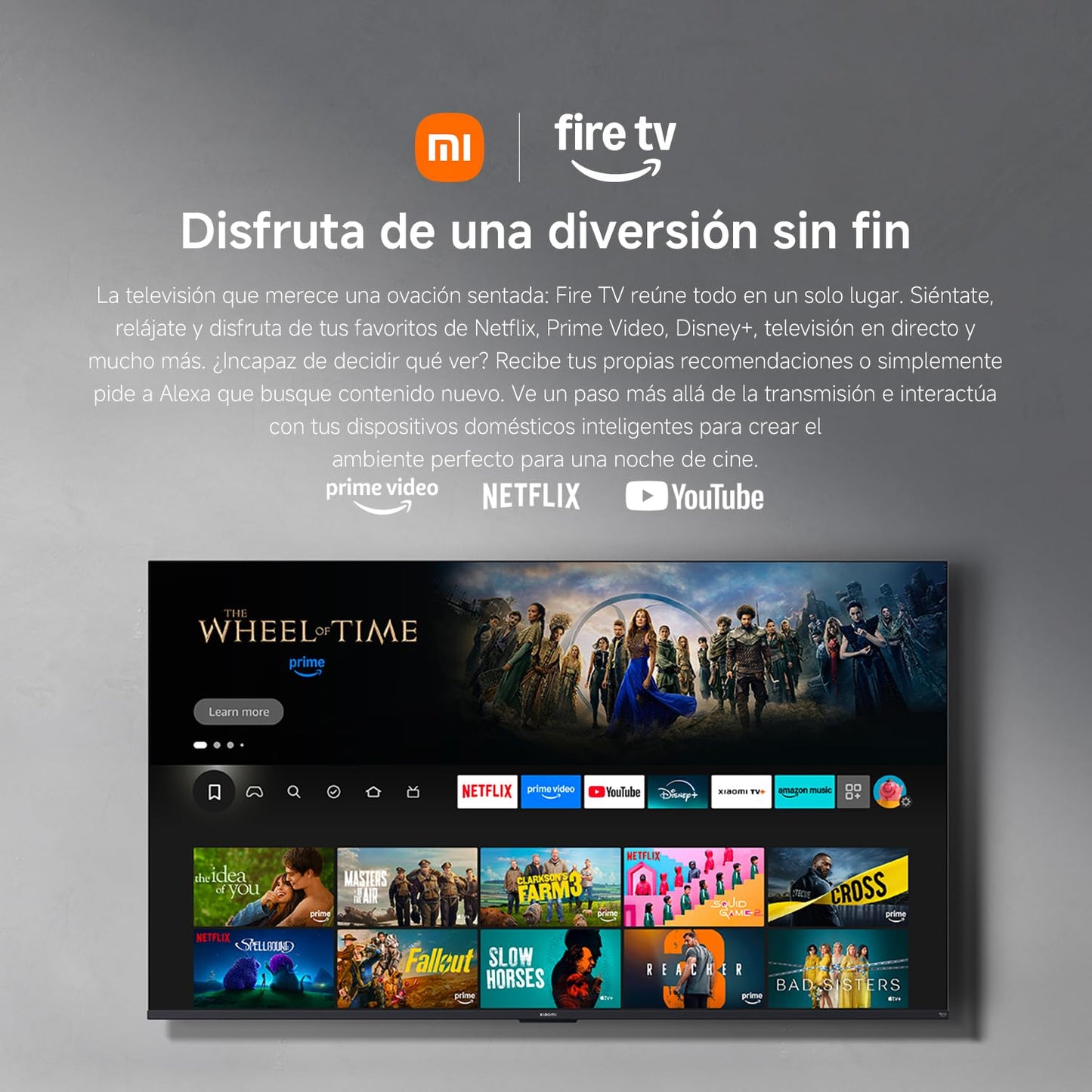 XIAOMI TV F 65, 65 Pulgadas (165 cm), 4K UHD, Smart TV, Fire OS8, Control por Voz Alexa, HDR10, MEMC, Modo Game Boost 120Hz, Compatible con Apple AirPlay