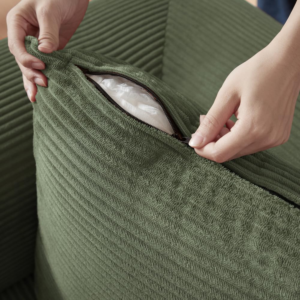 Sapgaks Sofá Convertible, Sofá Cama, Sofá 2 Plazas sin Marco, Sofá Plegable de Compresión, Diseño Cuadrado Clásico, No requiere Montaje (Verde-1)