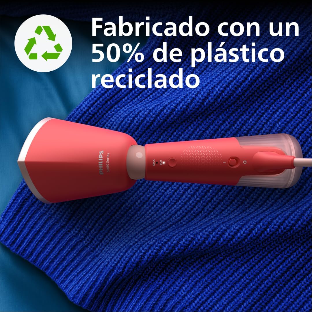 Philips 5000 Vaporizador de Mano Vertical, 1300 W, 24g/min, Rojo