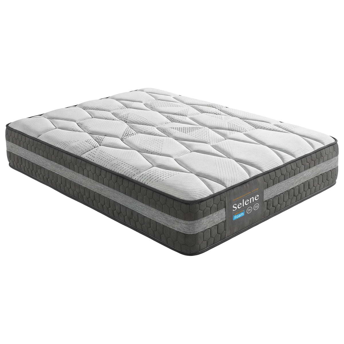 Duérmete Online - Colchón Viscoelástico Selene, Confort Óptimo, Soporte Ergonómico para la Espalda, Altura 30 cm, Alta Firmeza, Antiácaros, Antibacteriano e Hipoalergénico 90 x 190